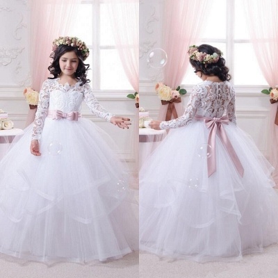 Ball-Gown Lace-Appliques Long-Sleeves Flower-Girl-Dresses_1