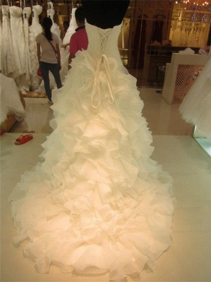 Sweetheart Sleeveless Wedding Dress Lace-up With Ruffles_2