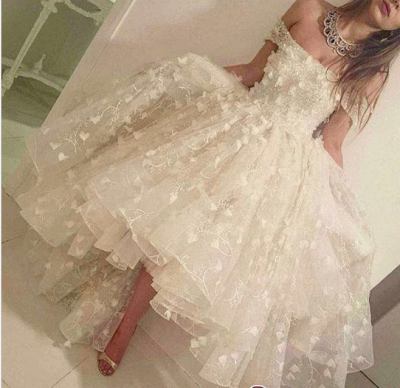 Off-the-shoulder Hi-Lo 3D-Floral-Appliques Romantic Prom Dress UKes UK LY135_1