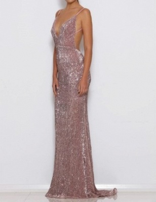 Sexy Sequins Open Back V-Neck Prom Dress UK On Sale TH309_3