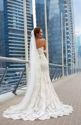 Elegant Off-the-Shoulder Wedding Dress Sweetheart With Lace Sexy Mermaid Bridal Gowns_3