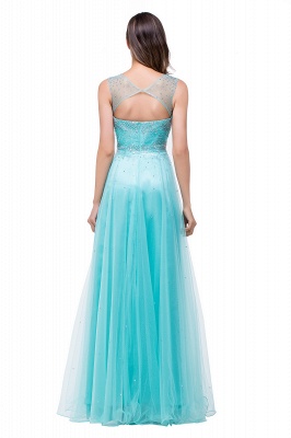 Delicate Beadings Illusion A-line Prom Dress UK Zipper Floor-length Sleeveless_3