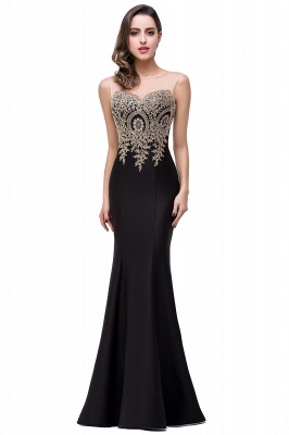 Elegant Illusion Appliques Mermaid Prom Dress UK Zipper Floor-length_7