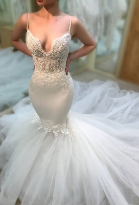 Elegant V-Neck 2019 Wedding Dress | Lace Sexy Mermaid Long Bridal Gowns_1