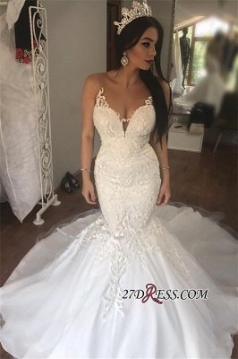 Gorgeous Sleeveless Wedding Dress | Sexy Mermaid Long Bridal Gowns On Sale_2
