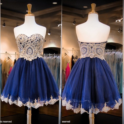 Luxurious Sleeveless Sweetheart Short Homecoming Dress UK Crystals Appliques_3