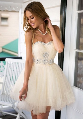 Cute Sweetheary SHort Tulle Homecoming Dress UK With Crystals BA7344_2