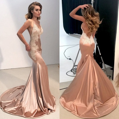 V-neck Backless Lace Prom Dress UK | Mermaid Long Evening Gowns BA8287_3
