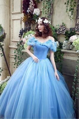 Princess Off-the-Shoulder Sequins Tulle Ball Gown Wedding Dress On Sale_7