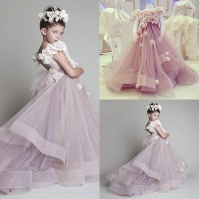 A-line Tulle Princess Flower Girl Dresses Pageant Gowns_2