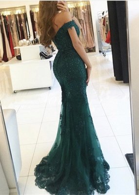 Off-the-Shoulder Prom Dress UK | Lace Appliques Evening Gowns_2