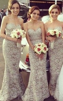 Cheap Lace Bridesmaid Dresses Sweetheart Floor Length Charming Sexy Party Dress_1